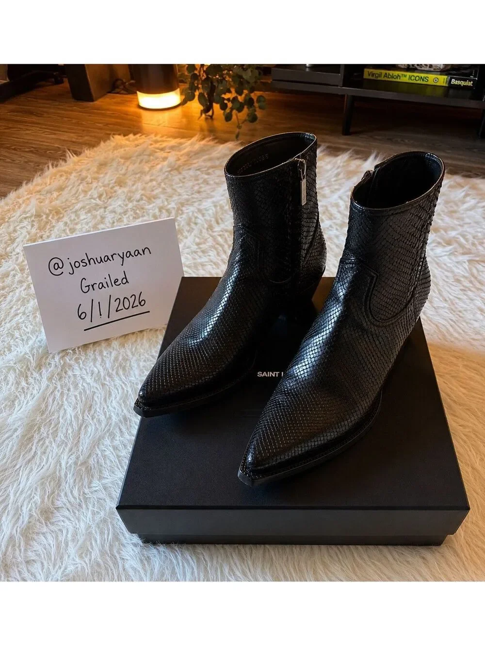 SAINT LAURENT PARIS PYTHON LUKAS 40 ZIP BOOTS
